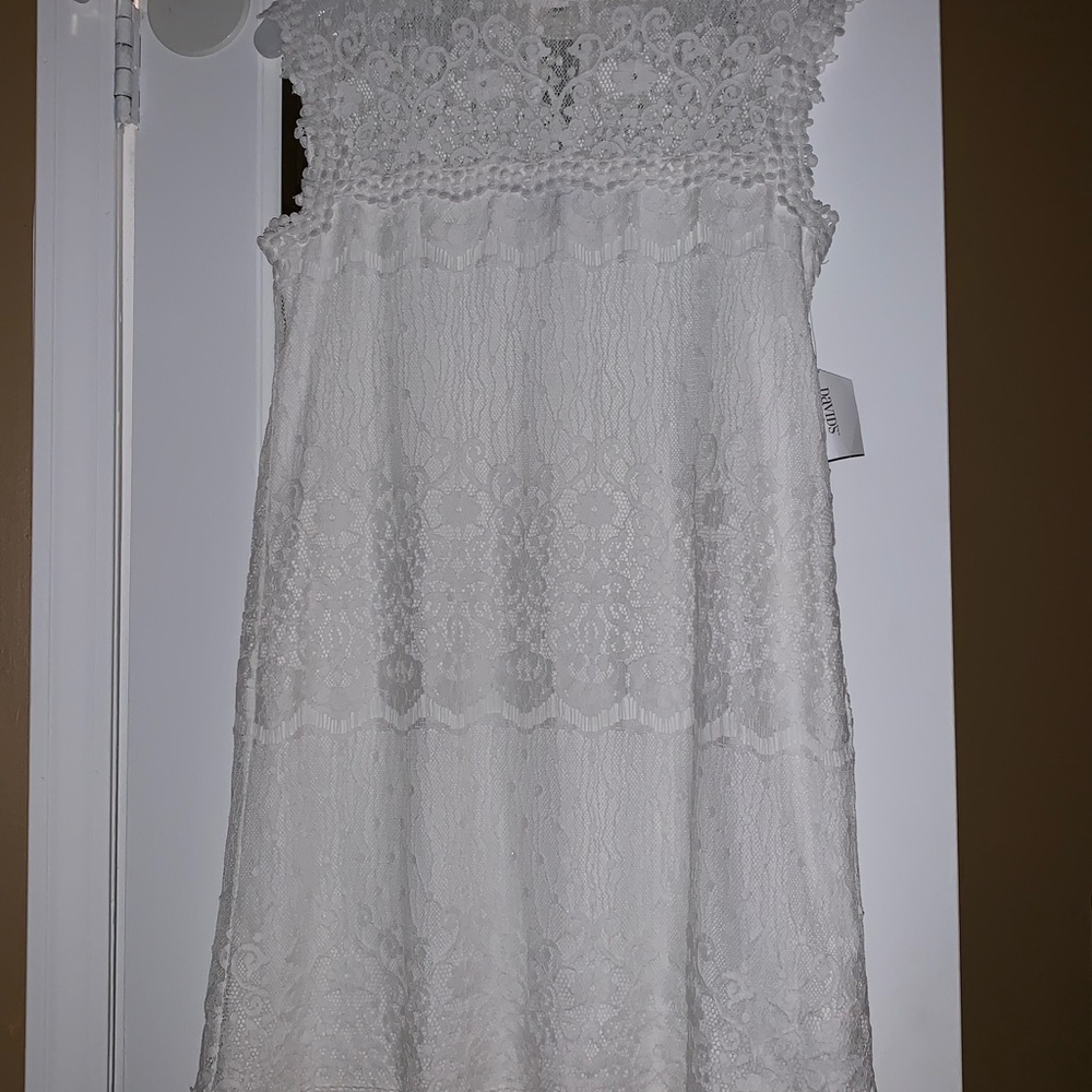 David’s bridal lace cape sleeve dress size XL